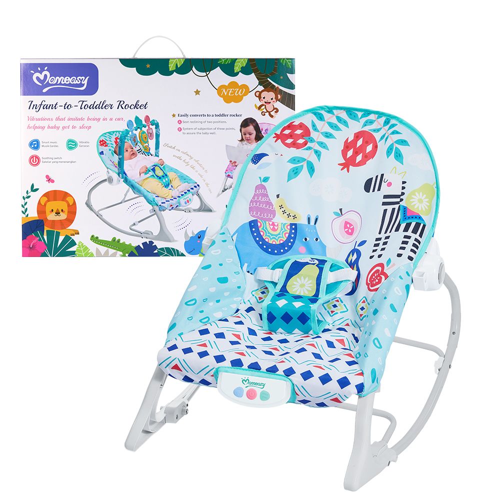 Mom Easy Baby Swing Cradle Electric Bed & infant toToddler Rocker Chair Music Comfortable Plastic Rocking Chair Bedtime Playtime Baby Toy with music