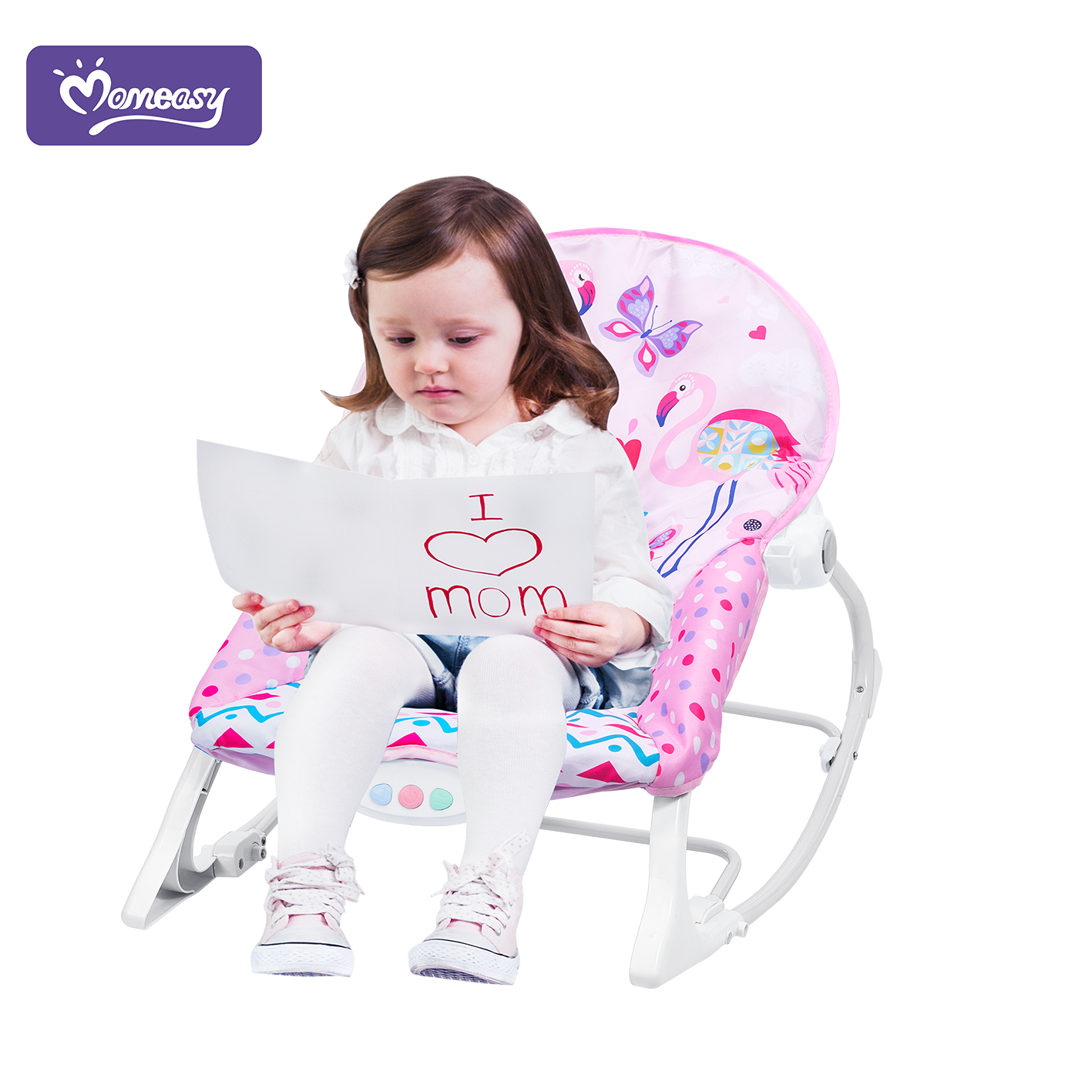 Mom Easy Baby Swing Cradle Electric Bed & infant toToddler Rocker Chair Music Comfortable Plastic Rocking Chair Bedtime Playtime Baby Toy with music