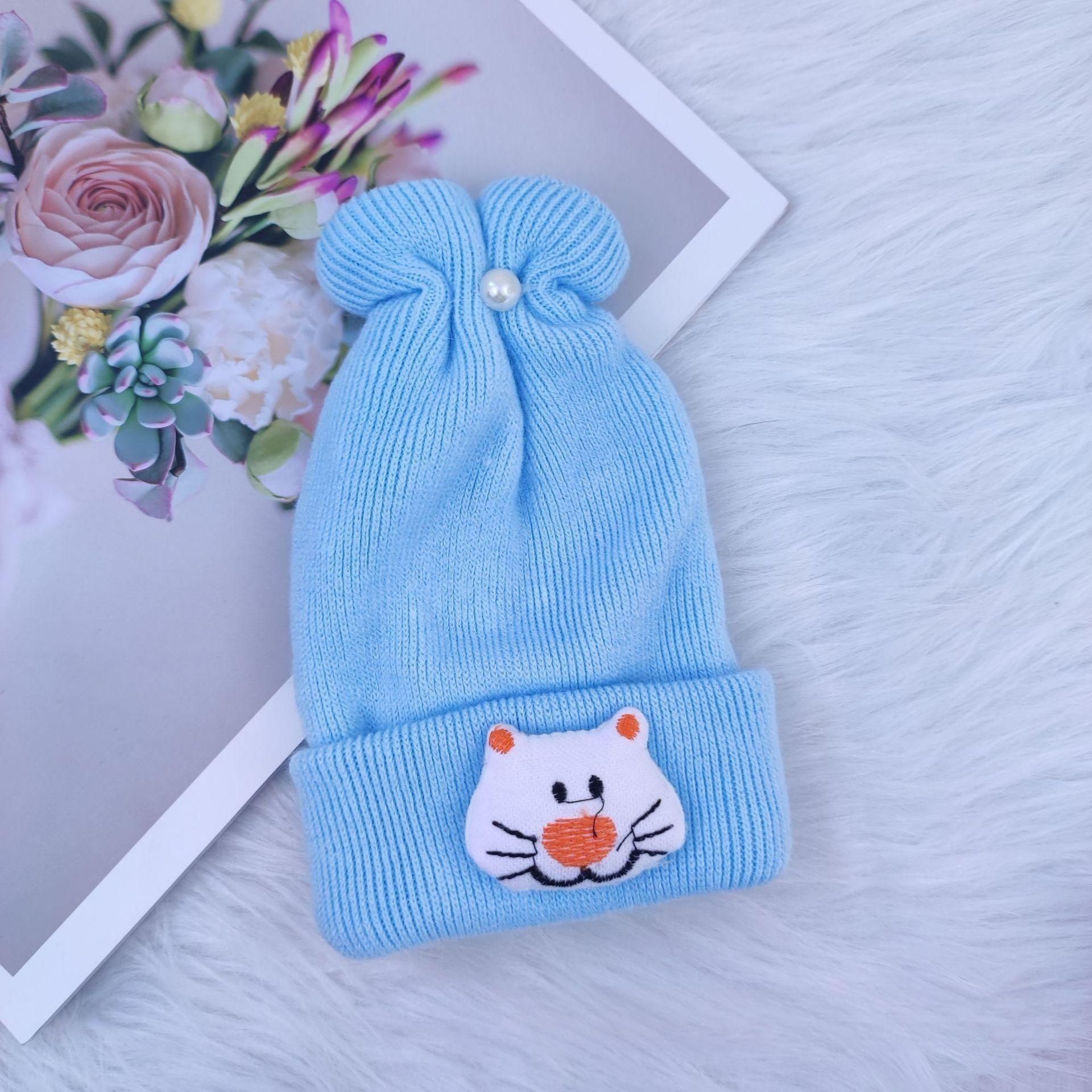 Newborn Baby Cap Soft Knitted Beanie Warm Toddler Hat Boys Girls Winter Cap 0–24 Months