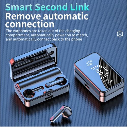 ACE ELEC Bluetooth Wireless in Ear Ear Buds Headphones,Bluetooth 5.1,USB Charger,Lossless,Digital Display, 9d Stereo Earbud Sports,Earphone,Touch,Controls,Mirror,9D Stereo,Water Proof