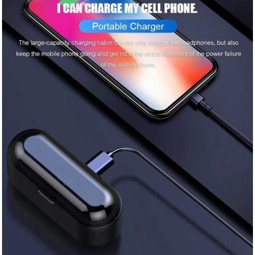 F9 Bluetooth Wireless Earphone With 2000mAh Battery Headset - Black