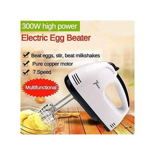 7 Speed Hand Mixer Whisk Egg Beater Food Stirrer Grinder Blender Kitchenware Kitchen Tools Utensils Cooking Machine Cookware White ElectroMate