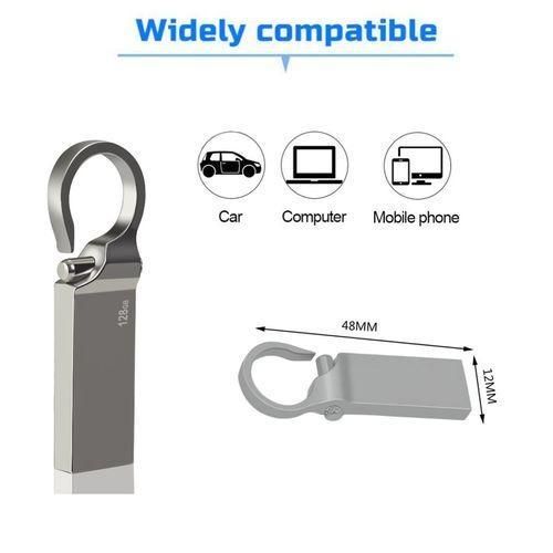 GUEETON 128GB usb Flash Drive metal hook with 3 in 1 OTG adapter usb cable