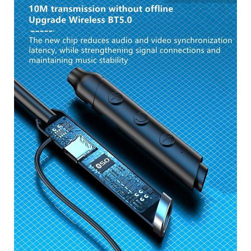 RichRipple Sports Bluetooth Into The Ear Neck Hanging Type Running Stereo Large Capacity Wireless Earphone