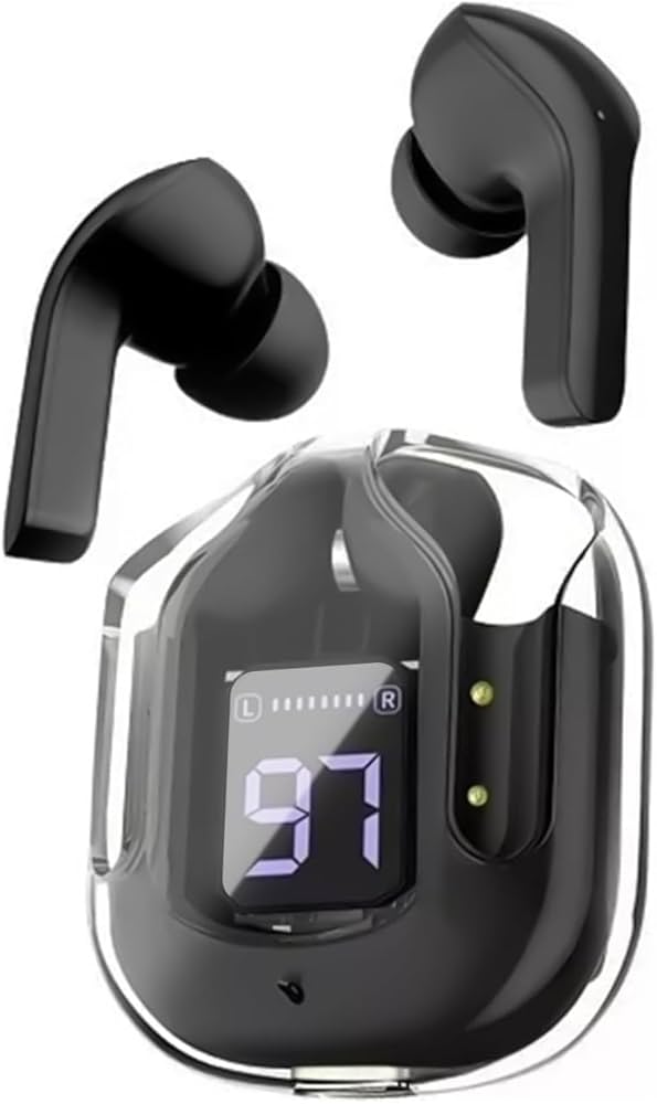 Transparent Ultra Pods Pro Bluetooth 5.3 Waterproof Earpods,  TWS Earbuds, Earphones, Headphones, Earbuds, Airpods, With Transparent POWER DISPLAY, Good HIFI Sound, Touch Control And Comfortable