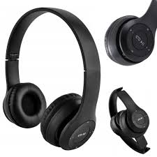 P47 Bluetooth Wireless Headphone, Hands Free Music Headset- Black Rechargeable lithium battery: 300mAh.
