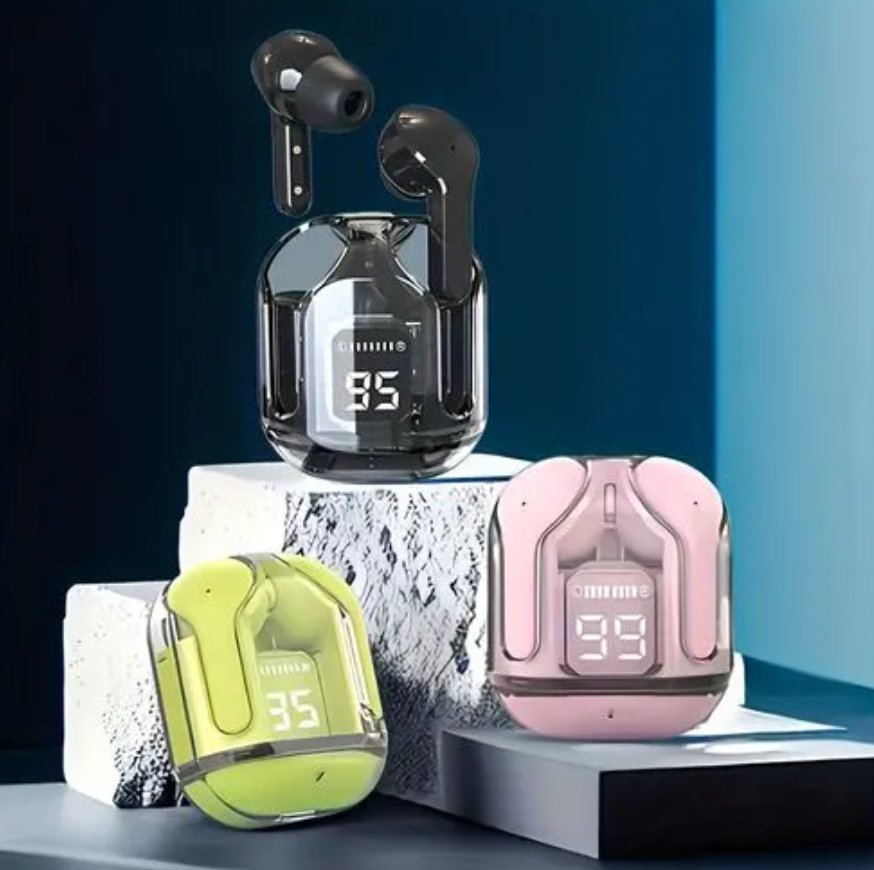 Transparent Ultra Pods Pro Bluetooth 5.3 Waterproof Earpods,  TWS Earbuds, Earphones, Headphones, Earbuds, Airpods, With Transparent POWER DISPLAY, Good HIFI Sound, Touch Control And Comfortable