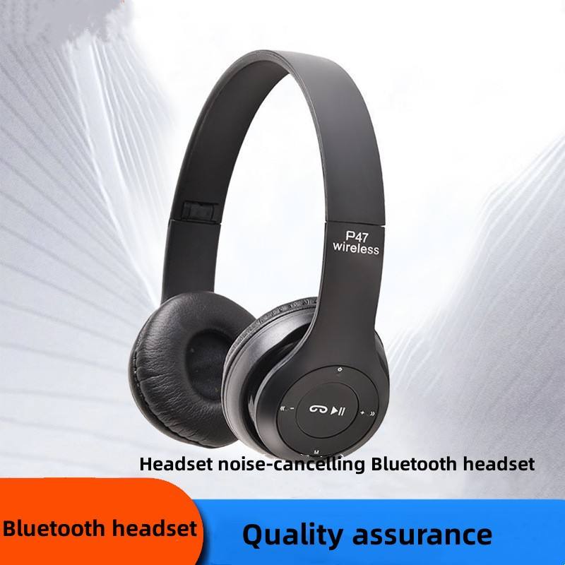 P47 Bluetooth Wireless Headphone, Hands Free Music Headset- Black Rechargeable lithium battery: 300mAh.