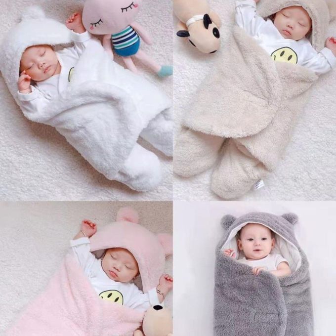 CLEARANCE OFFER Newborn Baby Blanket Swaddle Wrap Plush Hooded Sleeping Bag