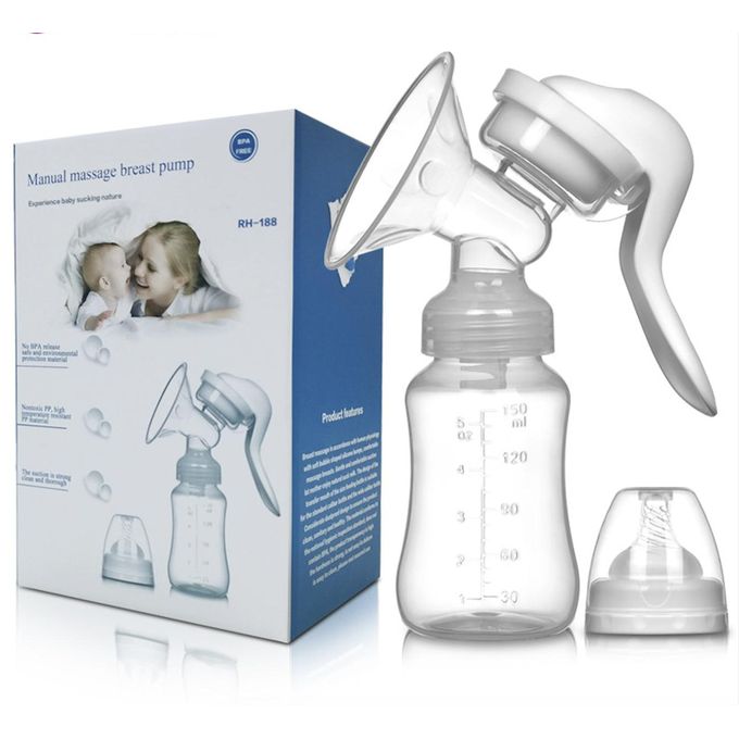 Manual Breast Pump – Dual-Purpose Breastfeeding Pump with Milk Bottle & Storage Cup, BPA-Free, Comfortable Suction, Easy to Clean, Portable & Efficient Milk Collection for Nursing Mothers