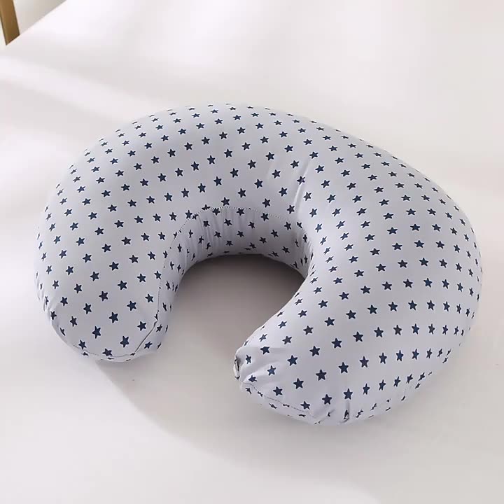 Multifunctional Breastfeeding Nursing Pillow – Large Cotton Feeding Pillow with Removable Cover, Anti-Flat Head Support, Sitting Support & Tummy Time Cushion for Newborns