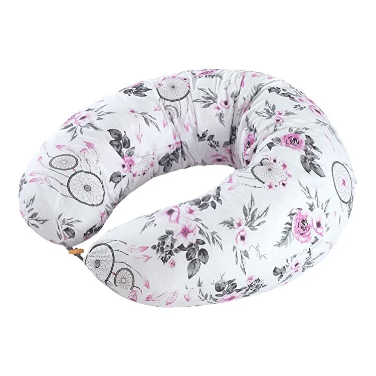 Multifunctional Breastfeeding Nursing Pillow – Large Cotton Feeding Pillow with Removable Cover, Anti-Flat Head Support, Sitting Support & Tummy Time Cushion for Newborns