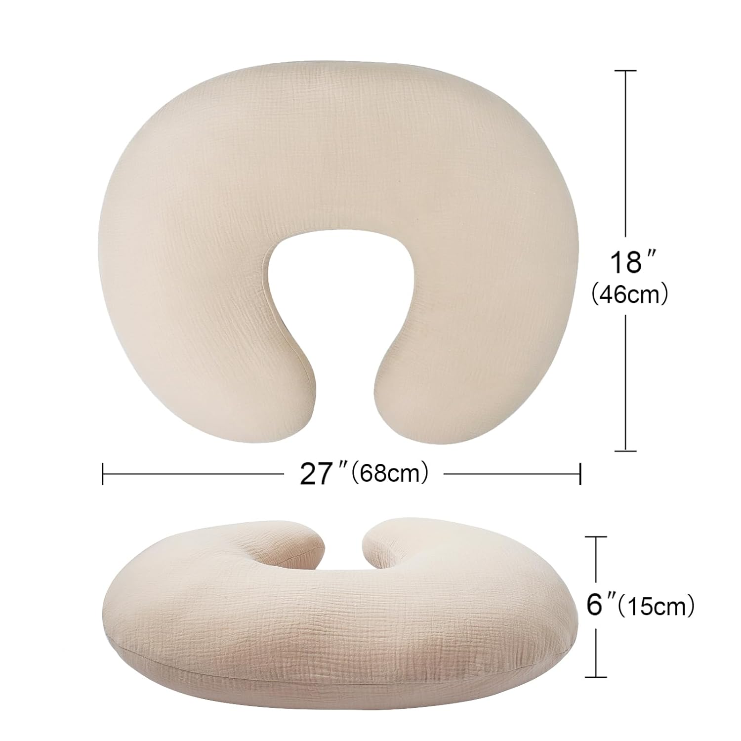 Multifunctional Breastfeeding Nursing Pillow – Large Cotton Feeding Pillow with Removable Cover, Anti-Flat Head Support, Sitting Support & Tummy Time Cushion for Newborns