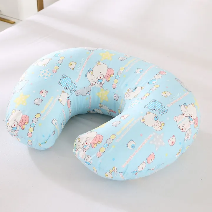 Multifunctional Breastfeeding Nursing Pillow – Large Cotton Feeding Pillow with Removable Cover, Anti-Flat Head Support, Sitting Support & Tummy Time Cushion for Newborns