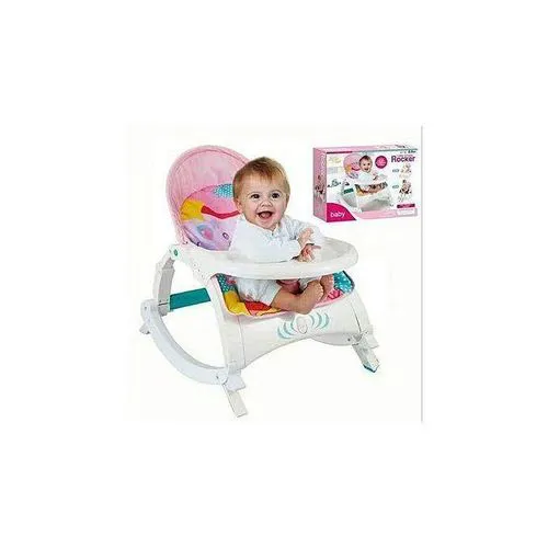 Infant to Toddler Baby Rocker with Musical Toy Bar & Soothing Vibrations – Adjustable Recline, Detachable Toys, Sturdy Frame, Comfort Seat for Boys & Girls (Blue/Pink)