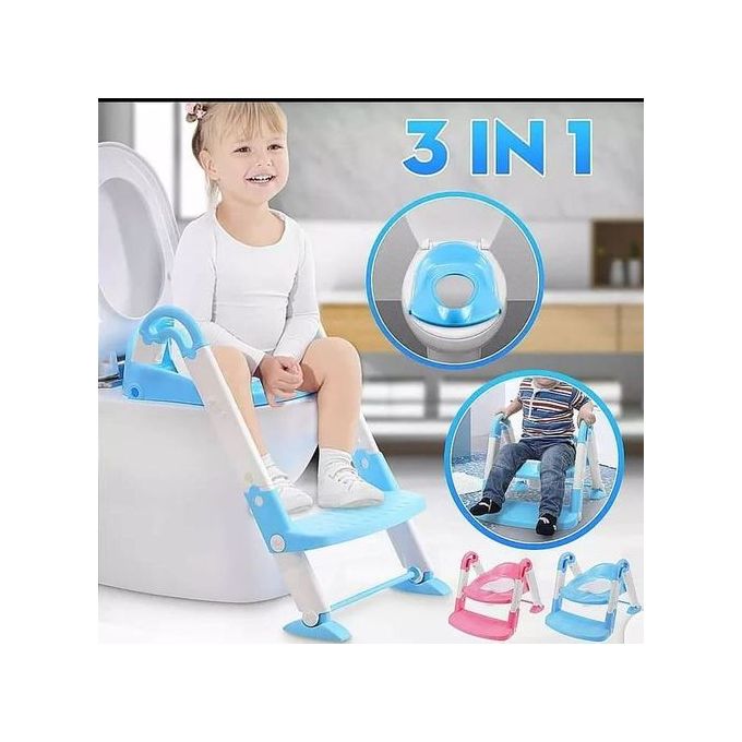 Adjustable Portable Kids Potty Training Seat with Safety Ladder – Non-Slip Toddler Toilet Chair for Easy Baby Training