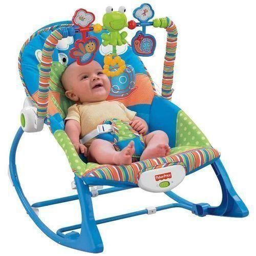 Infant to Toddler Baby Rocker with Musical Toy Bar & Soothing Vibrations – Adjustable Recline, Detachable Toys, Sturdy Frame, Comfort Seat for Boys & Girls (Blue/Pink)