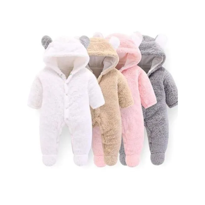 CLEARANCE OFFER – Fashion Warm Baby Rompers (Heavy Fleece) | Unisex Newborn & Infant Outfit | Soft, Cozy, Winter Baby Onesie for Boys & Girls | Easy Front Button or Zipper Design