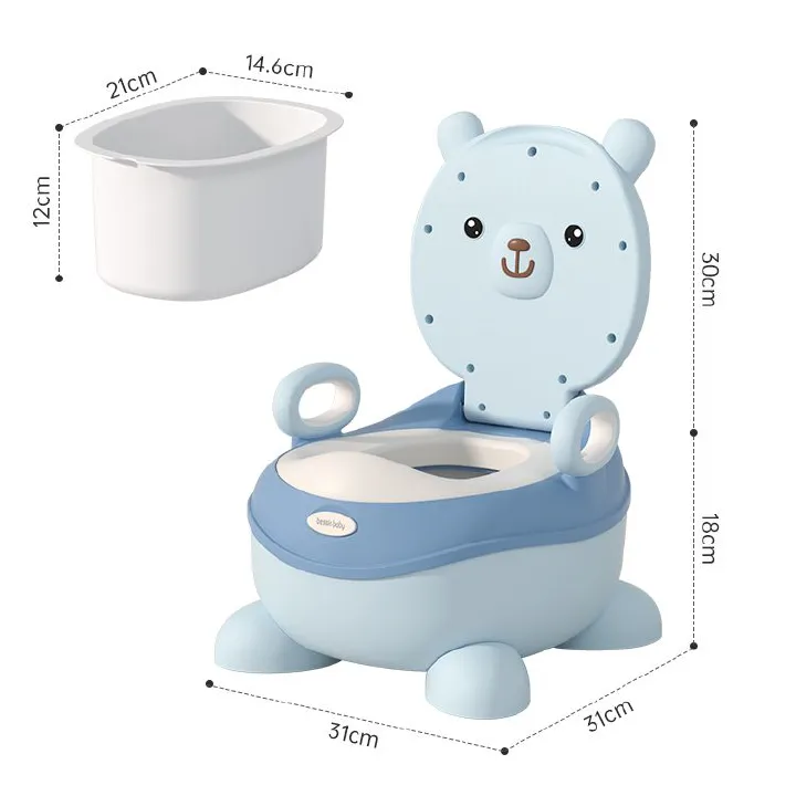 Cute Cartoon Bear Baby Potty – Foldable, Detachable & Ultra-Comfortable Toilet Training Seat (Pink) | High-Quality PP & TPE