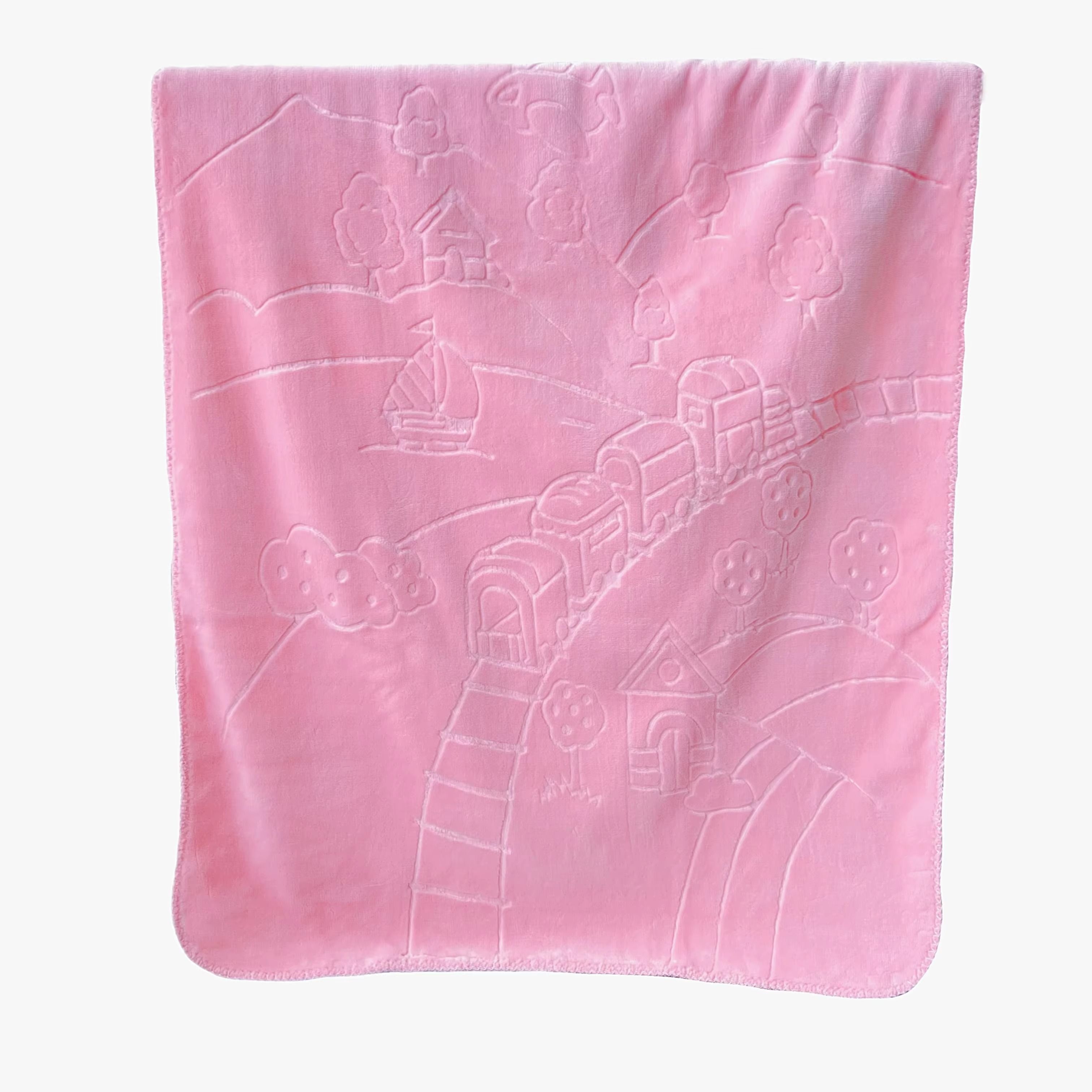 Soft Plush Wearable Raschel Baby Blanket – Warm, Fuzzy, Ultra-Comfortable 2-Ply Infant Bedding | 80×110cm (Pink/Blue/Yellow)