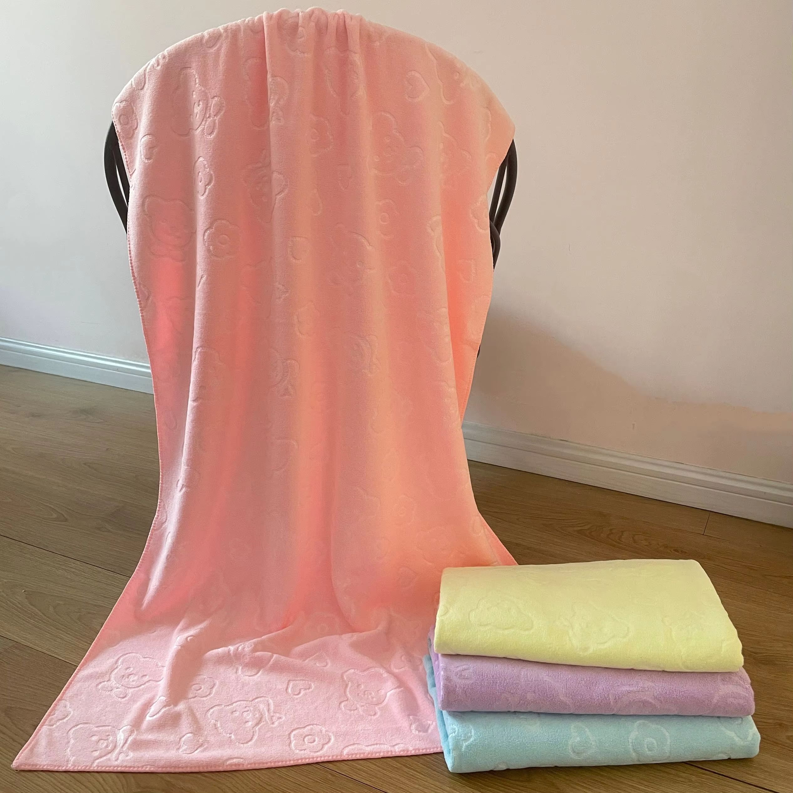 Soft Plush Wearable Raschel Baby Blanket – Warm, Fuzzy, Ultra-Comfortable 2-Ply Infant Bedding | 80×110cm (Pink/Blue/Yellow)