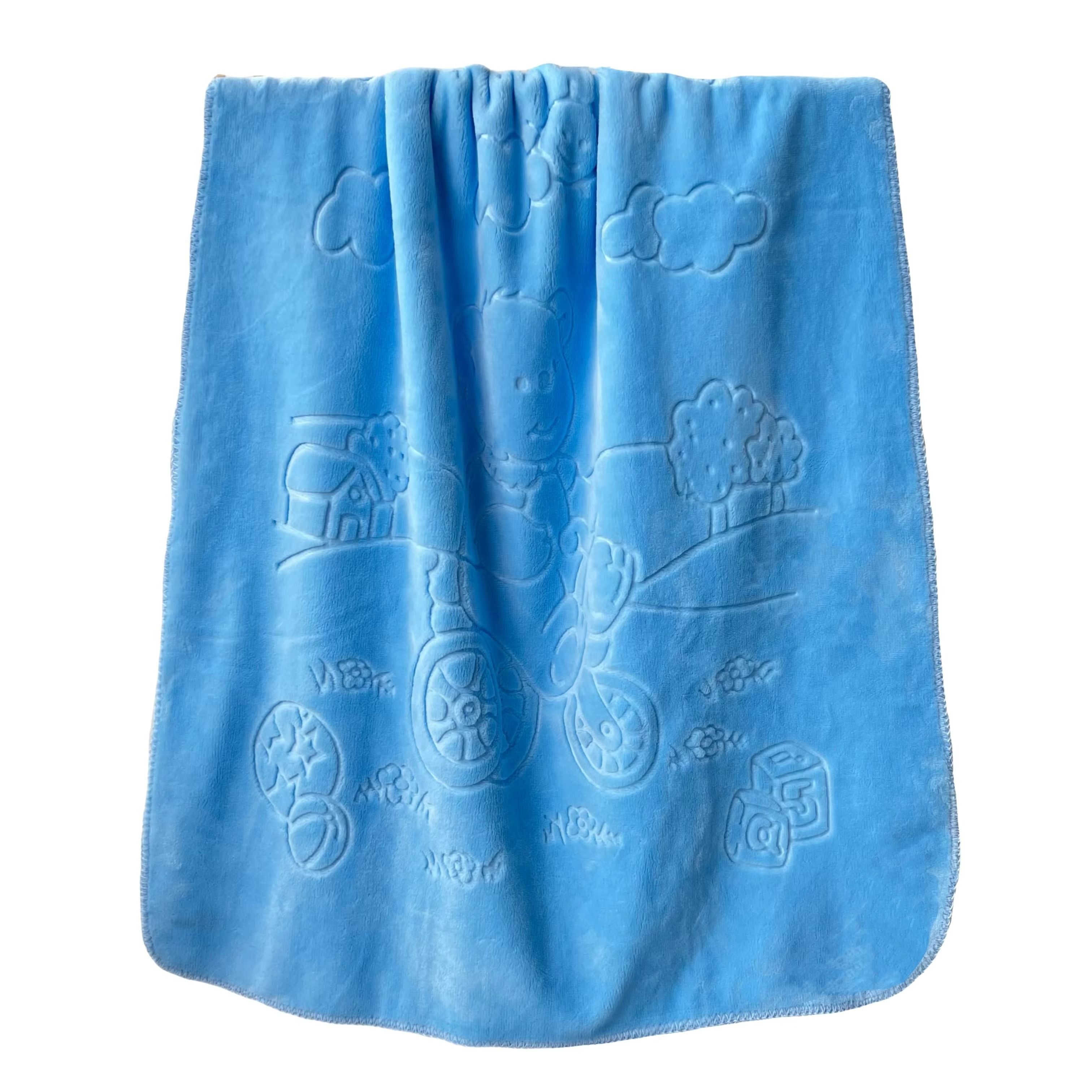 Soft Plush Wearable Raschel Baby Blanket – Warm, Fuzzy, Ultra-Comfortable 2-Ply Infant Bedding | 80×110cm (Pink/Blue/Yellow)