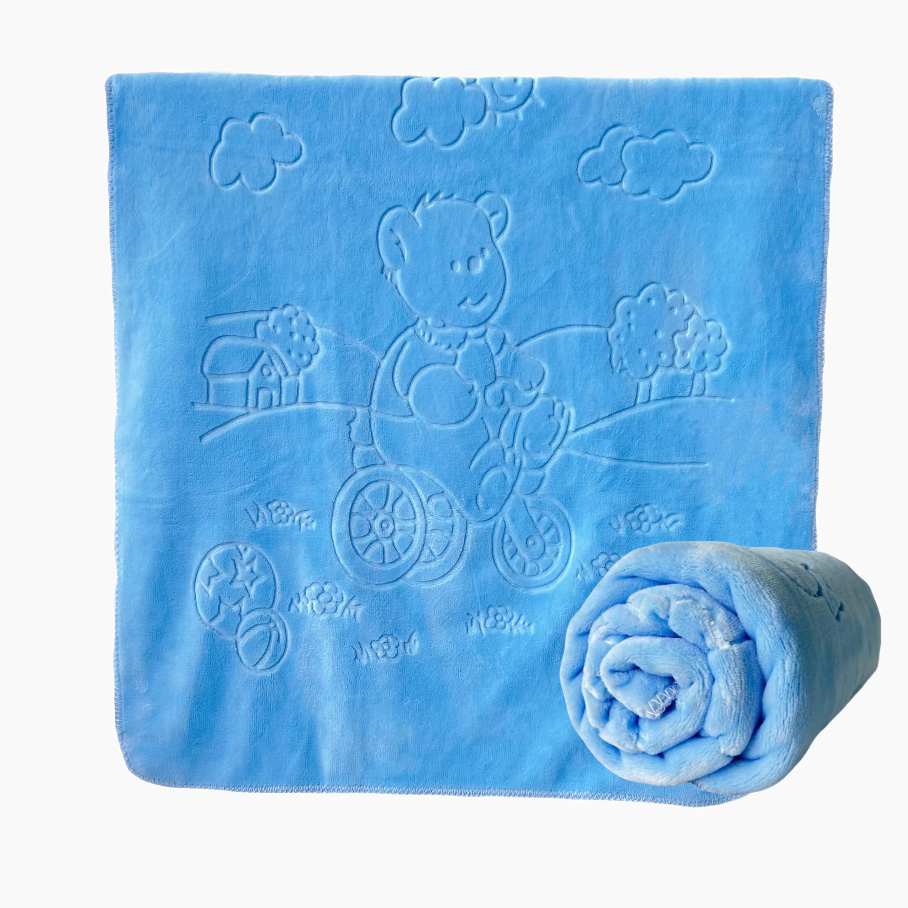 Soft Plush Wearable Raschel Baby Blanket – Warm, Fuzzy, Ultra-Comfortable 2-Ply Infant Bedding | 80×110cm (Pink/Blue/Yellow)