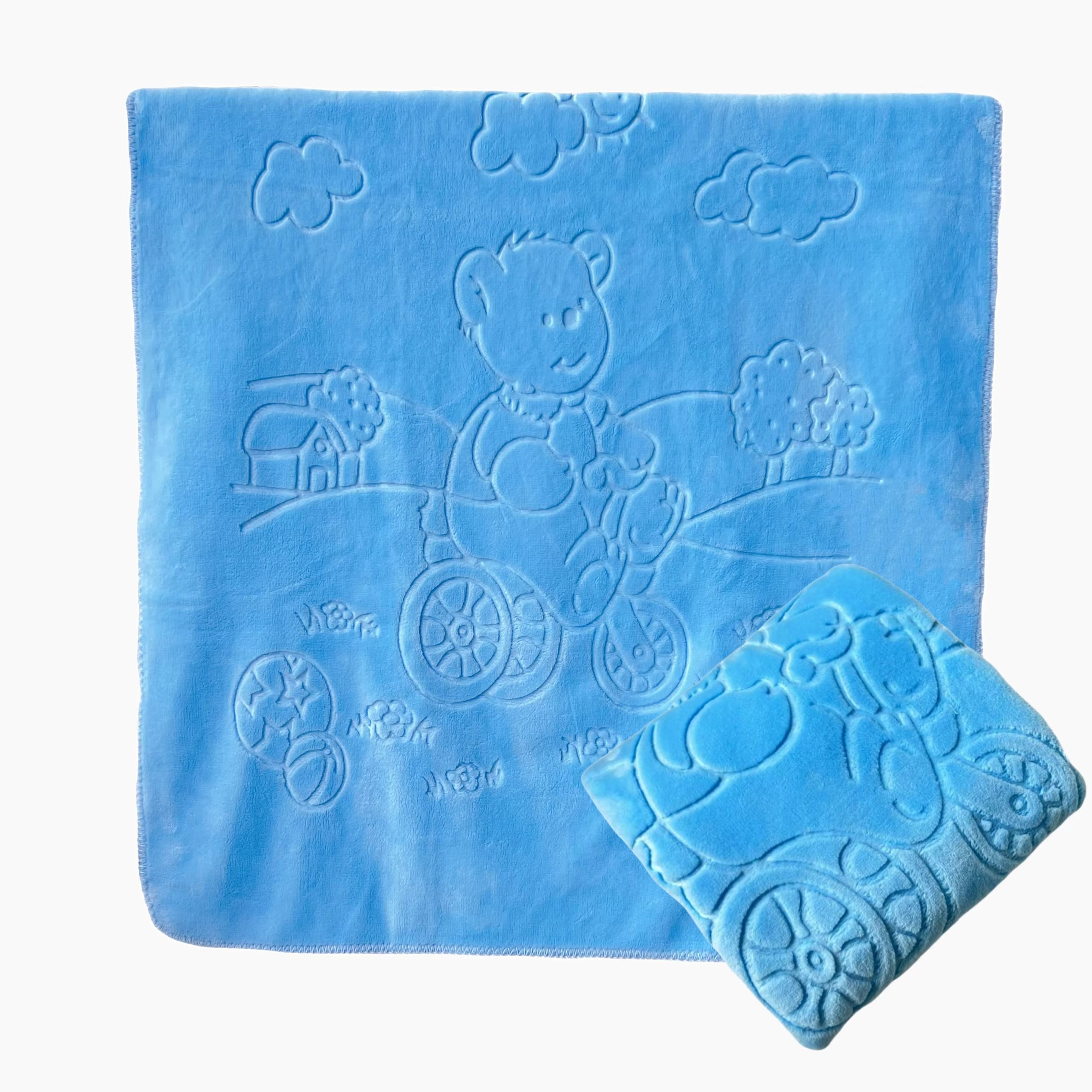 Soft Plush Wearable Raschel Baby Blanket – Warm, Fuzzy, Ultra-Comfortable 2-Ply Infant Bedding | 80×110cm (Pink/Blue/Yellow)