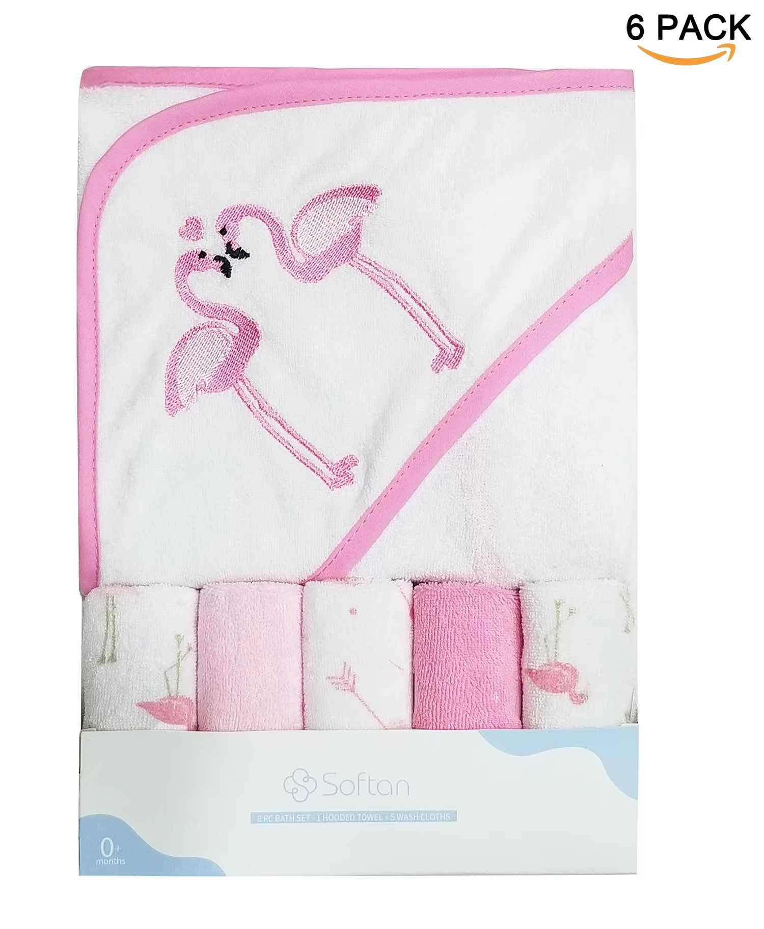 6PCS Baby Hooded Bath Towel Set – Ultra Soft Microfiber Terry | 3 Hooded Towels + 3 Washcloths | Quick-Dry • Gentle • Cute Animal Prints