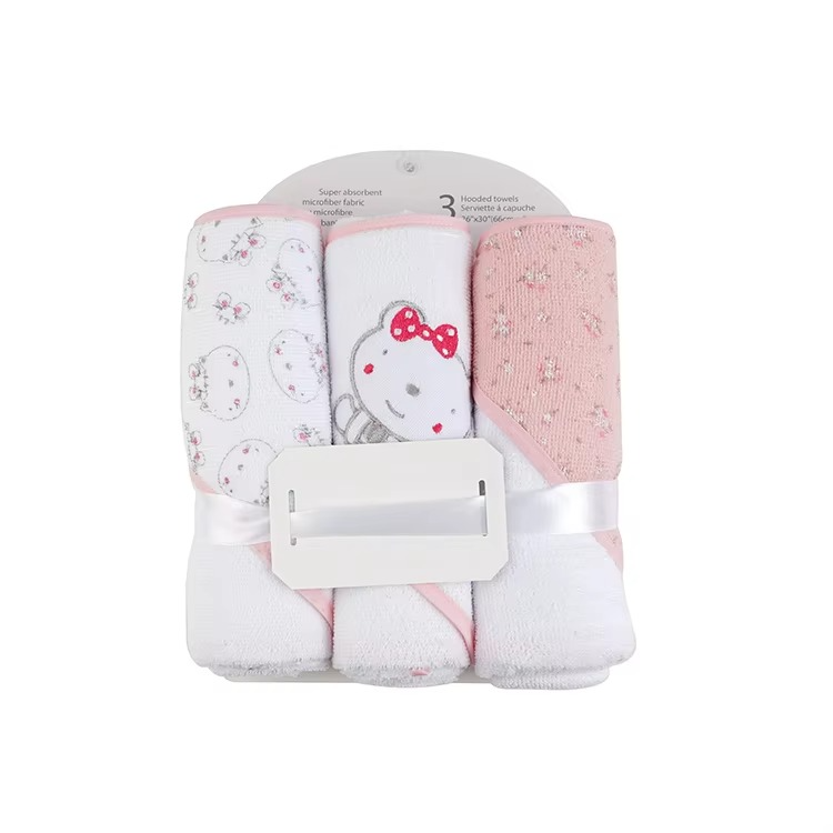 6PCS Baby Hooded Bath Towel Set – Ultra Soft Microfiber Terry | 3 Hooded Towels + 3 Washcloths | Quick-Dry • Gentle • Cute Animal Prints
