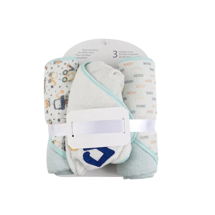 6PCS Baby Hooded Bath Towel Set – Ultra Soft Microfiber Terry | 3 Hooded Towels + 3 Washcloths | Quick-Dry • Gentle • Cute Animal Prints