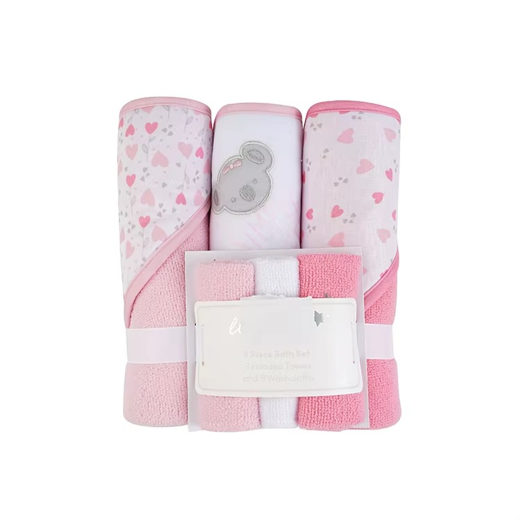 6PCS Baby Hooded Bath Towel Set – Ultra Soft Microfiber Terry | 3 Hooded Towels + 3 Washcloths | Quick-Dry • Gentle • Cute Animal Prints