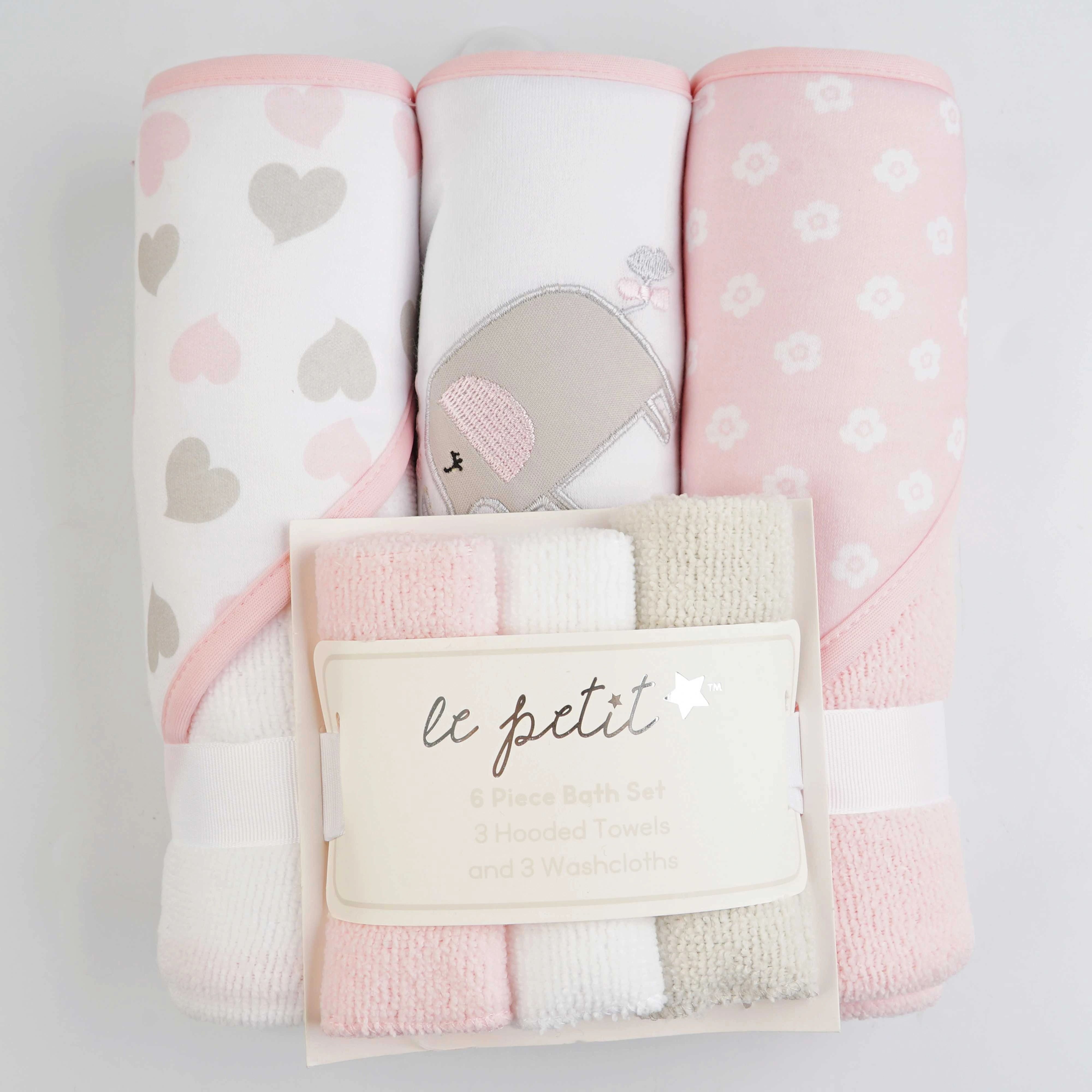 6PCS Baby Hooded Bath Towel Set – Ultra Soft Microfiber Terry | 3 Hooded Towels + 3 Washcloths | Quick-Dry • Gentle • Cute Animal Prints