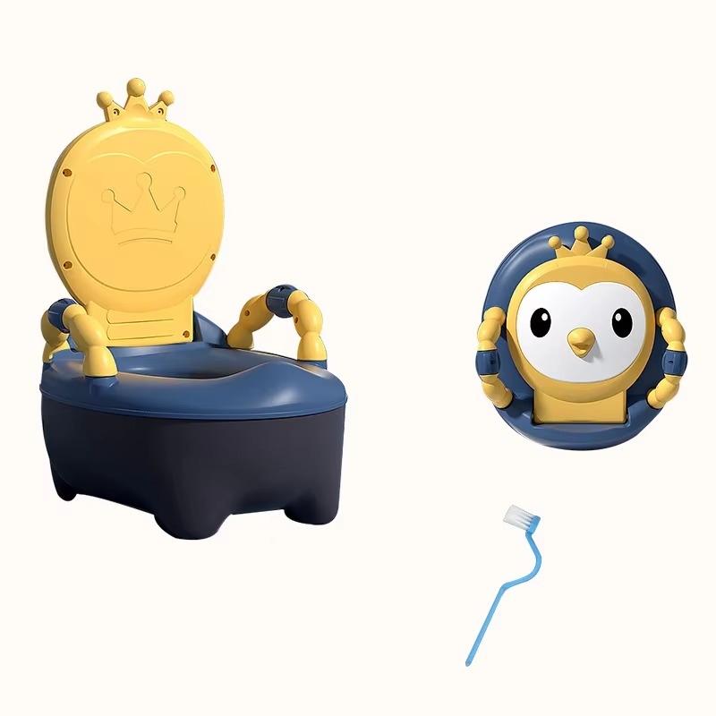 Cute Cartoon Bear Baby Potty – Foldable, Detachable & Ultra-Comfortable Toilet Training Seat (Pink) | High-Quality PP & TPE