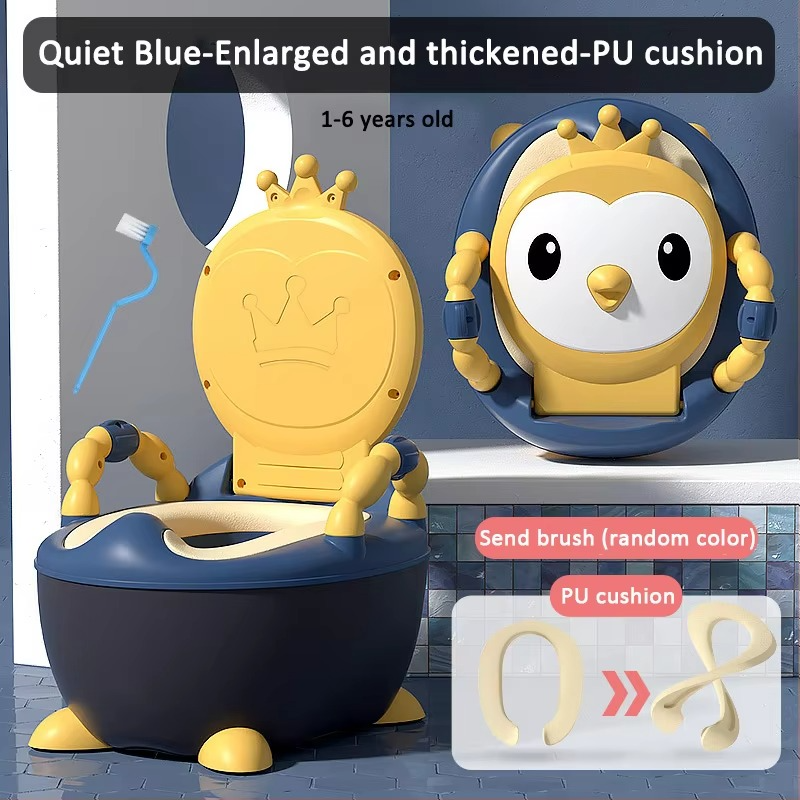 Cute Cartoon Bear Baby Potty – Foldable, Detachable & Ultra-Comfortable Toilet Training Seat (Pink) | High-Quality PP & TPE