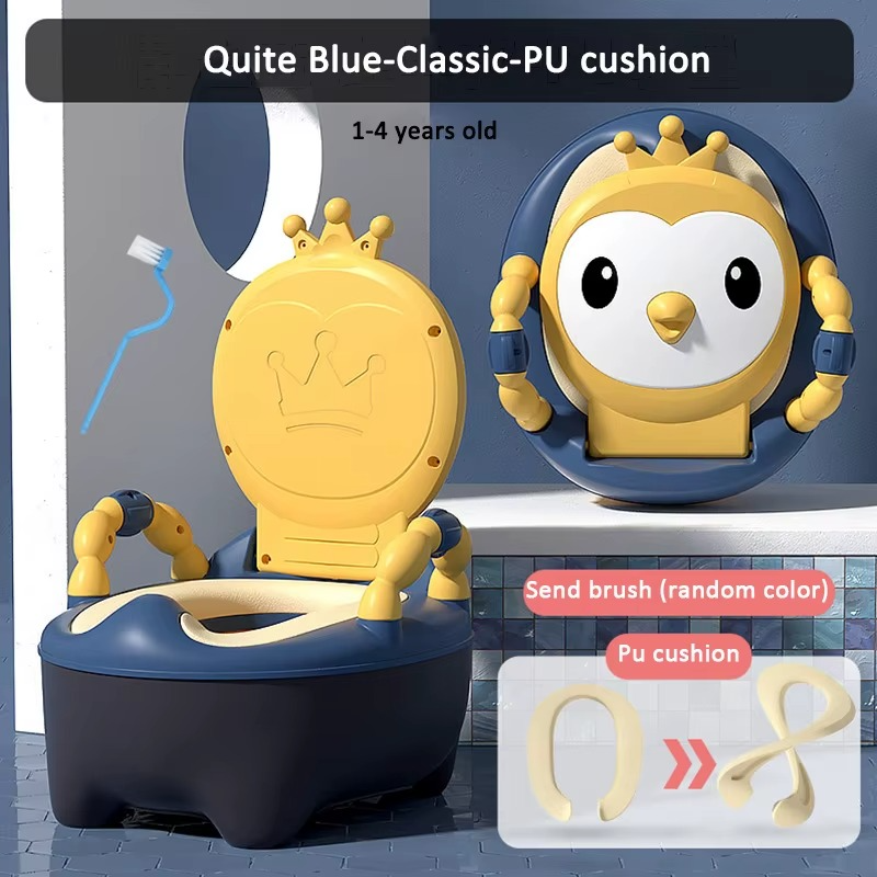 Cute Cartoon Bear Baby Potty – Foldable, Detachable & Ultra-Comfortable Toilet Training Seat (Pink) | High-Quality PP & TPE