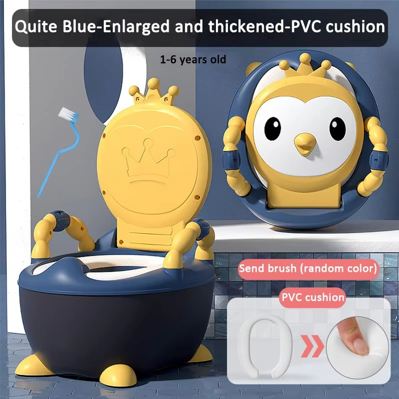 Cute Cartoon Bear Baby Potty – Foldable, Detachable & Ultra-Comfortable Toilet Training Seat (Pink) | High-Quality PP & TPE