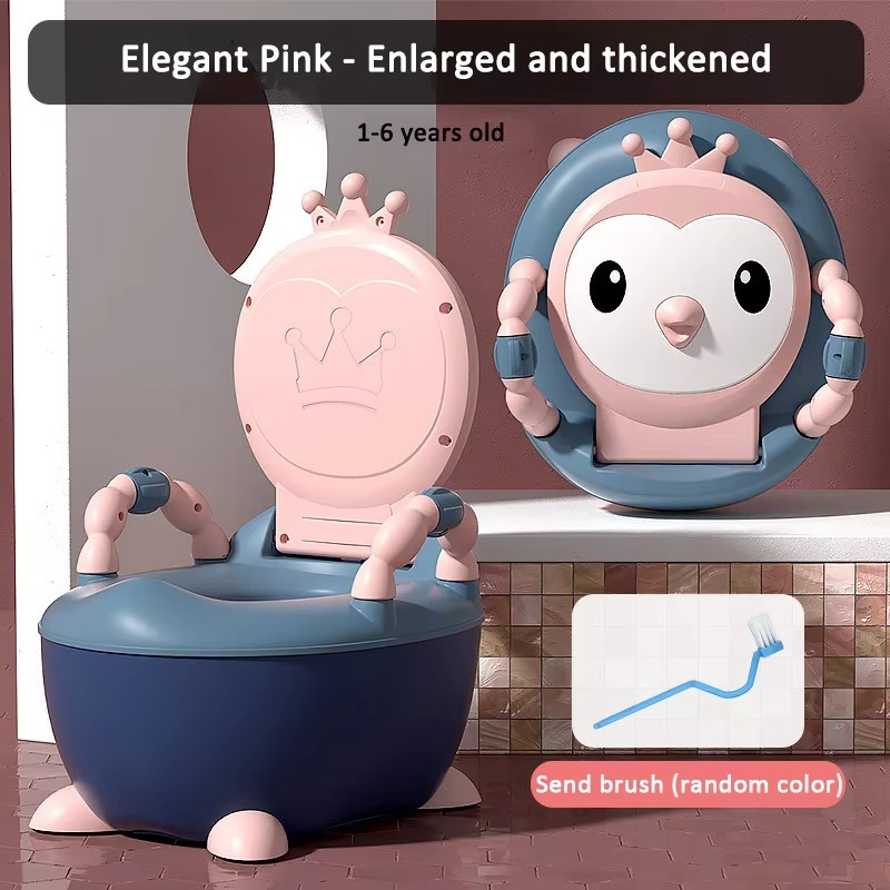 Cute Cartoon Bear Baby Potty – Foldable, Detachable & Ultra-Comfortable Toilet Training Seat (Pink) | High-Quality PP & TPE