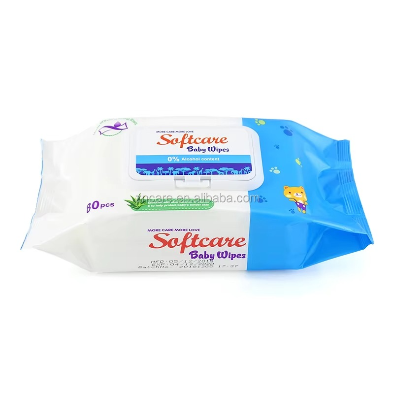 Softcare Baby Wet Wipes 80’s – Extra Soft & Thick Aloe Vera & Vitamin E Baby Wipes | Alcohol-Free, Hypoallergenic, Eco-Friendly Natural Fabric Wet Tissues | Gentle for Newborns | Packs Value Set