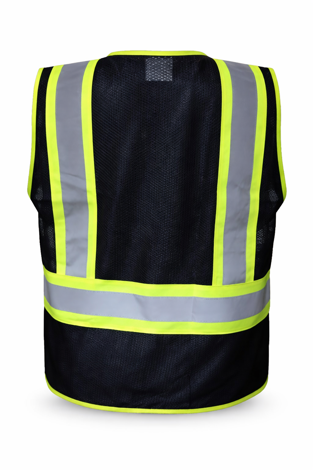 High Visibility Reflective Safety Vest – Multi-Pocket, Zip Front, Heavy Duty Work Vest (Black & Neon)