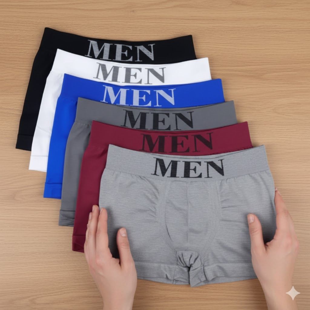 6 Pieces High-Quality Cotton Men’s Boxers – Ultra-Soft, Breathable & Durable Innerwear Pack