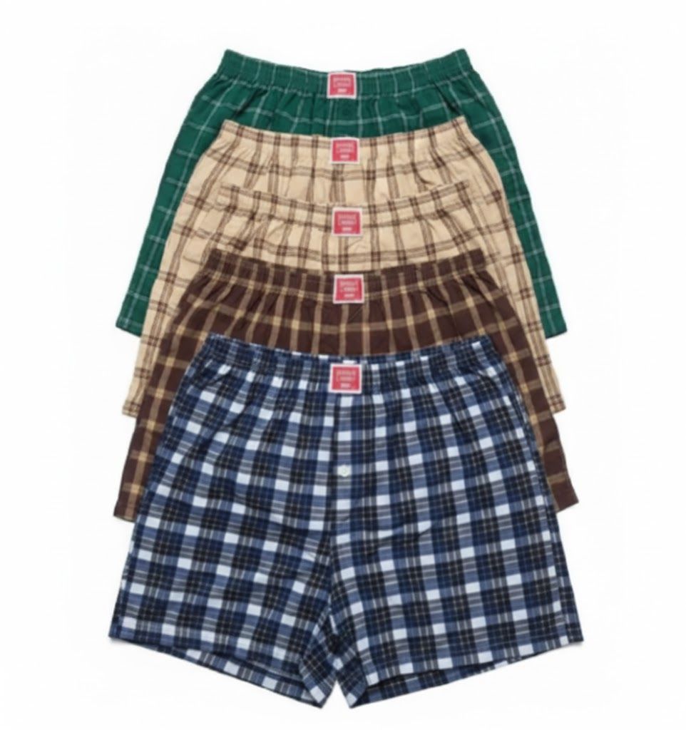6PCS Men’s Cotton Boxer Shorts – Breathable, Ultra-Soft, Stylish Plaid Underwear for All-Day Comfort & Freshness