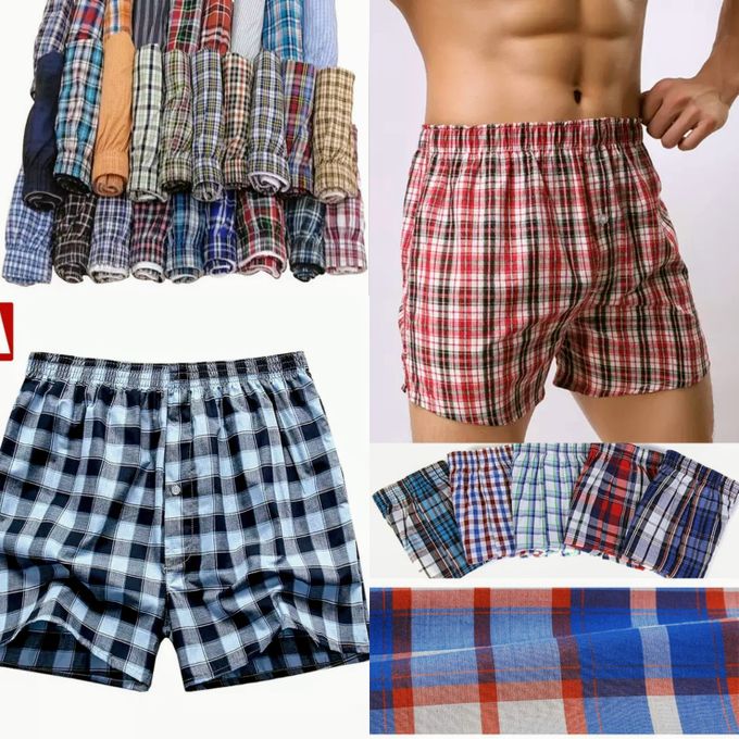 6PCS Men’s Cotton Boxer Shorts – Breathable, Ultra-Soft, Stylish Plaid Underwear for All-Day Comfort & Freshness