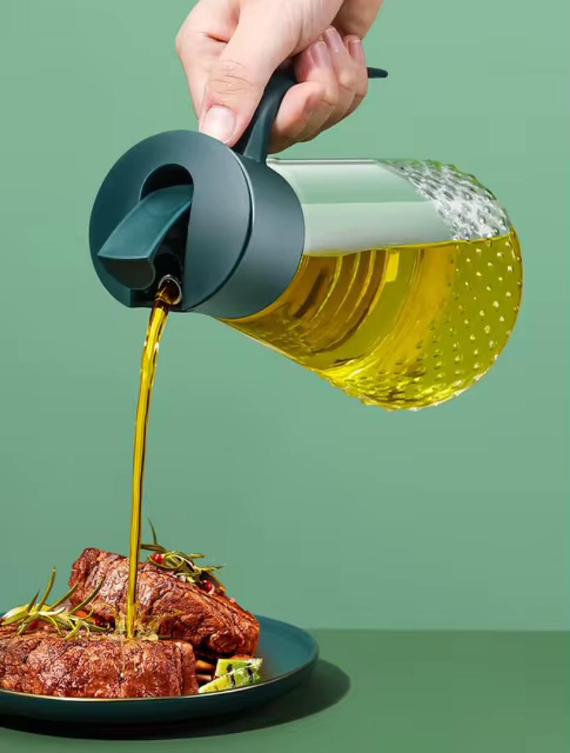 630mlOil Jar Auto flip oil jar  oil dispenser kitchen oil bottle glass oil jar Olive oil dispenser cooking wine container soy souce bottle vinegar bottle leaking proof oil dispenser oil storage jar s