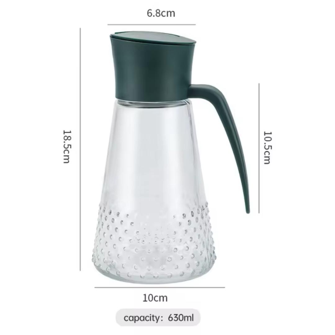 630mlOil Jar Auto flip oil jar  oil dispenser kitchen oil bottle glass oil jar Olive oil dispenser cooking wine container soy souce bottle vinegar bottle leaking proof oil dispenser oil storage jar s