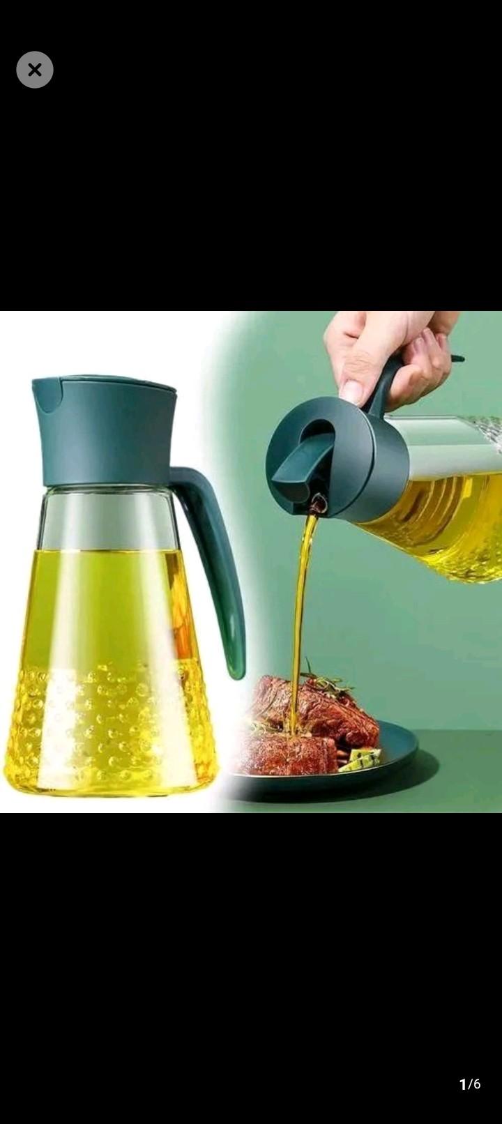 630mlOil Jar Auto flip oil jar  oil dispenser kitchen oil bottle glass oil jar Olive oil dispenser cooking wine container soy souce bottle vinegar bottle leaking proof oil dispenser oil storage jar s