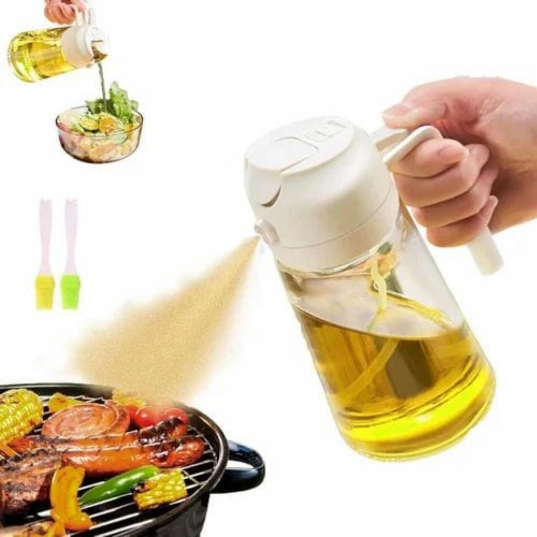 2in1 470ml sprayer bottle spray oil dispenser cooking oil prayer BBQ oil sprayer salad oil sprayer air fryer oil spray bottle kitchen oil bottle soy sauce bottle vinegar jar lemon juice bottle cooking