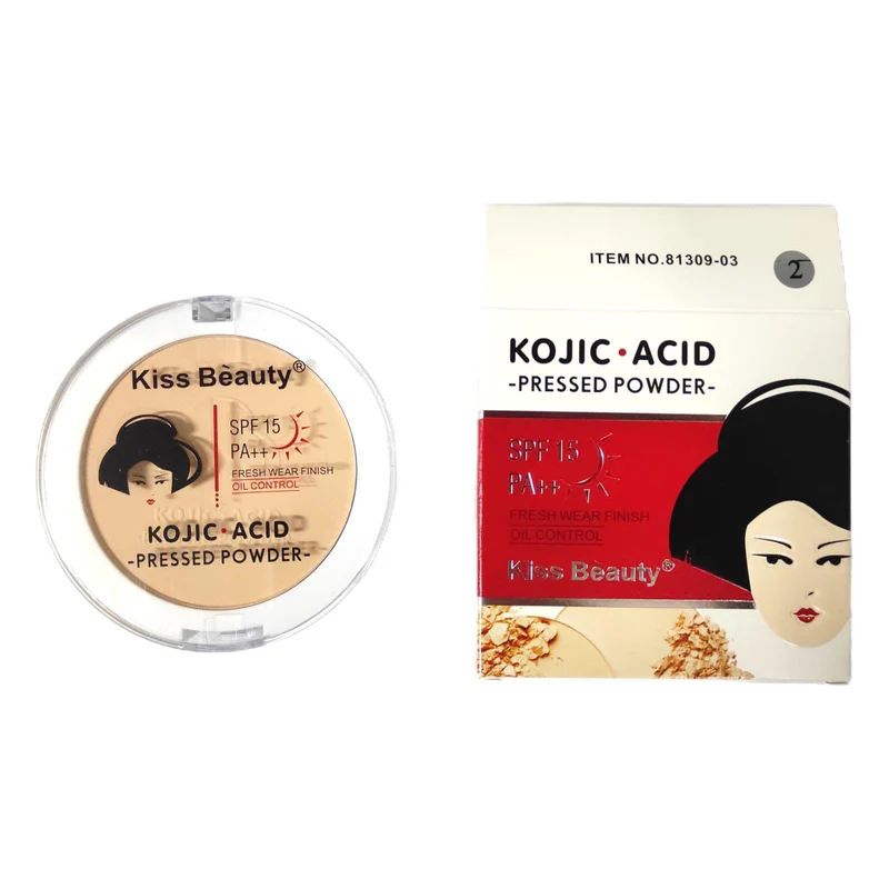 Kojic Acid Pressed Powder 35g – Fresh Wear Finish, Oil Control, SPF15 PA++
