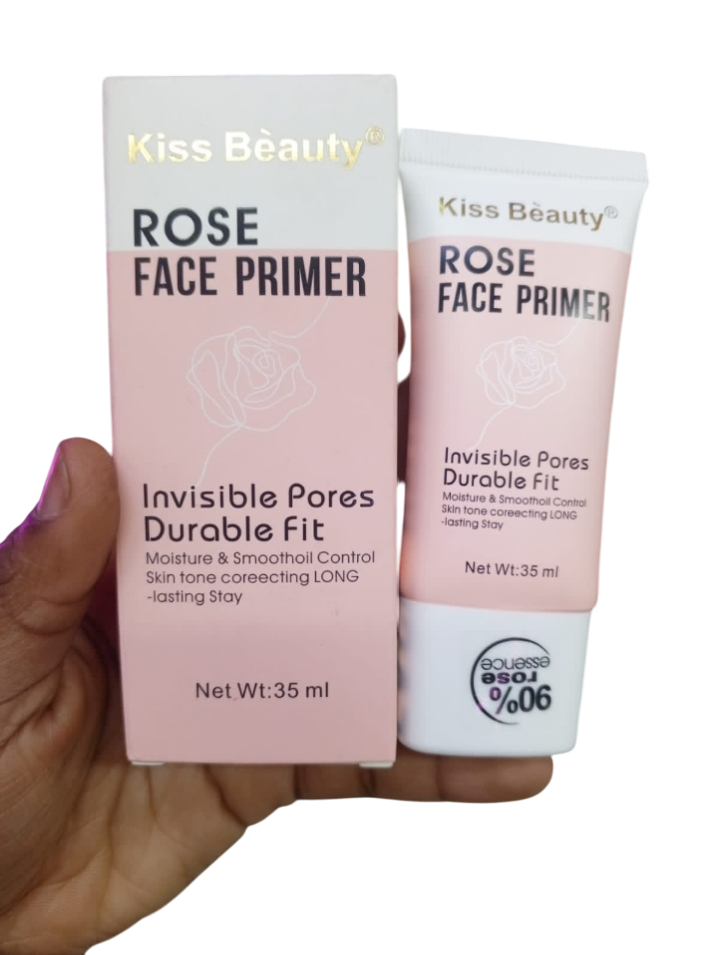 Kiss Beauty Rose Makeup Primer 35ml – Hydrating, Pore Blurring, Long-Lasting Base