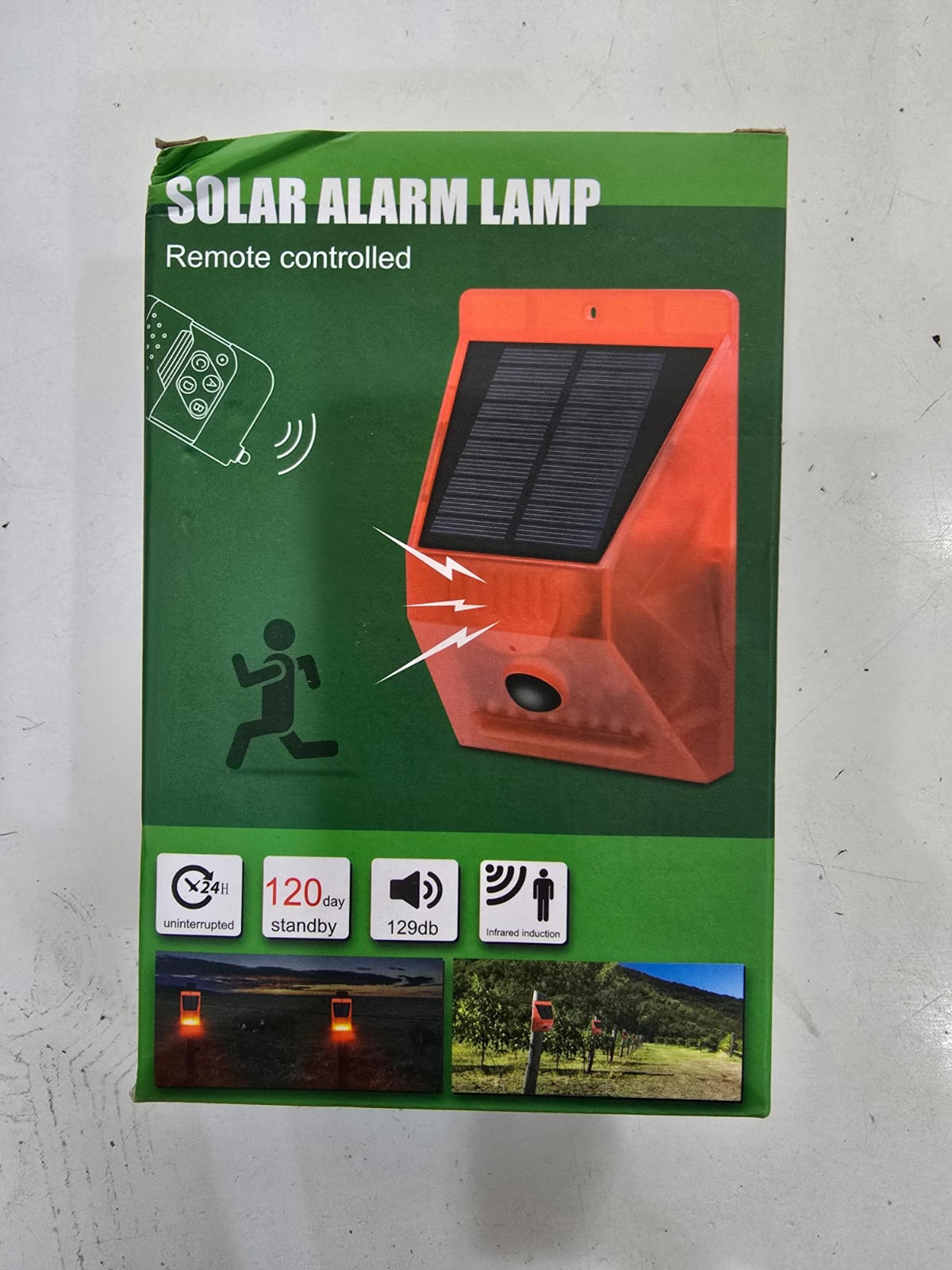 Solar Alarm System with Motion Sensor, Wireless Outdoor Security, Waterproof, Rechargeable Battery, Easy Installation, Home and Garden Protection, High-Sensitivity Detection